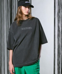《UNISEX》Logo Embroidery Prime-Over Pigment Crew Neck T-Shirt/ロゴエンブロイダリープライムオーバーピグメントクルーネックTシャツ【MAISON SPECIAL/メゾンスペシャル】