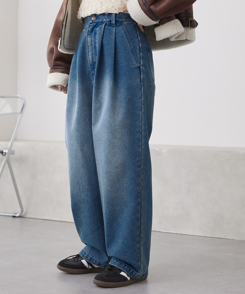 ヴィンテージライクブラスト バレルシルエットカーブデニム