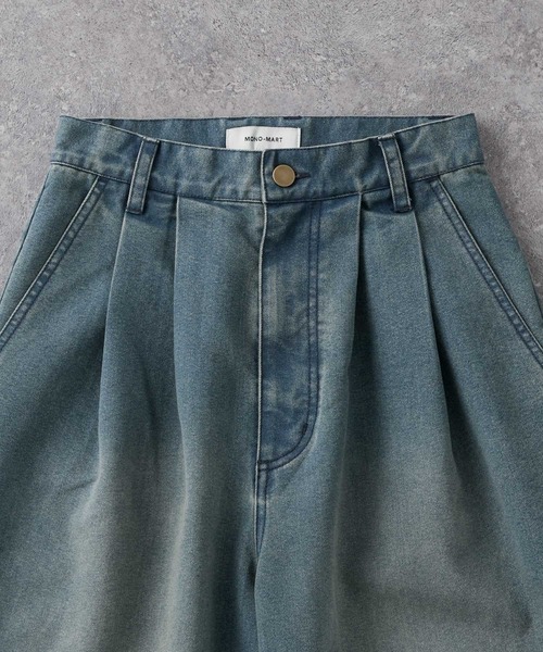 MONO-MART(モノマート)の「ヴィンテージライクブラスト バレルシルエットカーブデニムパンツ(デニムパンツ・レディース・ダークブルー/ブラック/ライトブルー/ブラック系その他/インディゴブルー・L/S/M)」の16枚目の写真