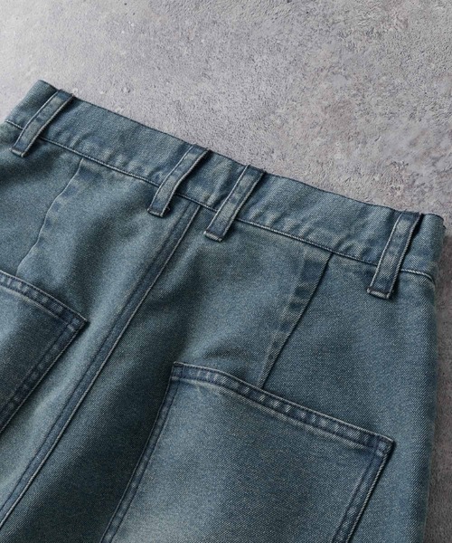 MONO-MART(モノマート)の「ヴィンテージライクブラスト バレルシルエットカーブデニムパンツ(デニムパンツ・レディース・ダークブルー/ブラック/ライトブルー/ブラック系その他/インディゴブルー・L/S/M)」の13枚目の写真