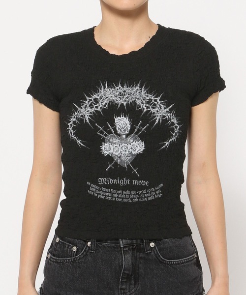 MIDNIGHT MOMENT.（ミッドナイトモーメント.）の「Midnight Move／ハートT（Tシャツ/カットソー・レディース・ホワイト/ブラック・FREE）」の22枚目の写真