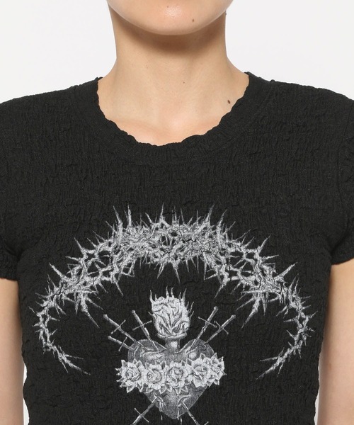 MIDNIGHT MOMENT.（ミッドナイトモーメント.）の「Midnight Move／ハートT（Tシャツ/カットソー・レディース・ホワイト/ブラック・FREE）」の18枚目の写真