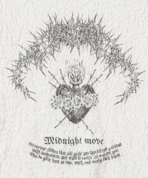 MIDNIGHT MOMENT.（ミッドナイトモーメント.）の「Midnight Move／ハートT（Tシャツ/カットソー・レディース・ホワイト/ブラック・FREE）」の14枚目の写真