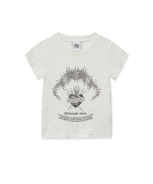 MIDNIGHT MOMENT.（ミッドナイトモーメント.）の「Midnight Move／ハートT（Tシャツ/カットソー・レディース・ホワイト/ブラック・FREE）」の13枚目の写真