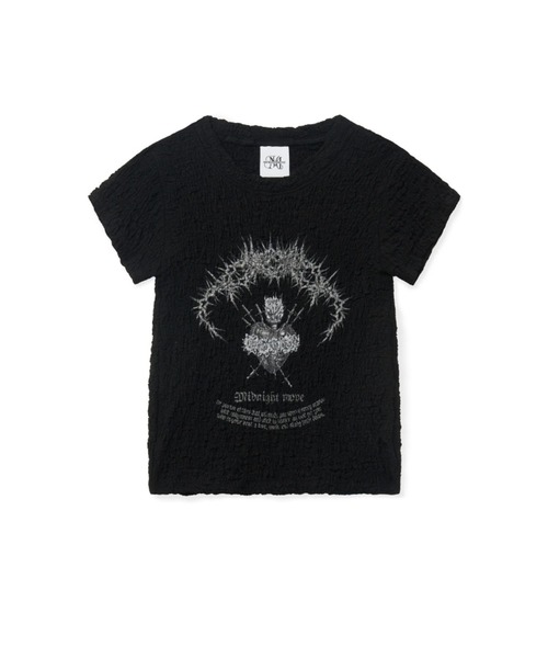 MIDNIGHT MOMENT.（ミッドナイトモーメント.）の「Midnight Move／ハートT（Tシャツ/カットソー・レディース・ホワイト/ブラック・FREE）」の11枚目の写真