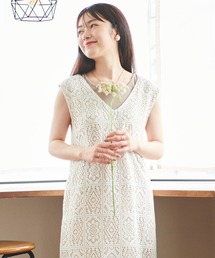 【150㎝前後の小柄さんサイズ】パネルレースワンピース
