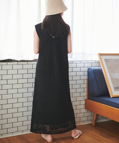 mil(ミル)の「【150㎝前後の小柄さんサイズ】パネルレースワンピース(ワンピース・レディース・オフホワイト/ブラック・XXS/XS/S)」の6枚目の写真