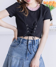 clear | 配色フェイクキャミドッキングカットソートップス≪2024SS新作≫(Tシャツ/カットソー)