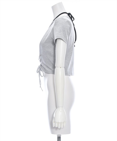 clear（クリア）の「配色フェイクキャミドッキングカットソートップス［大人 カジュアル］≪再入荷≫（Tシャツ/カットソー・レディース・グレー/オフホワイト/ブラック・F）」の5枚目の写真