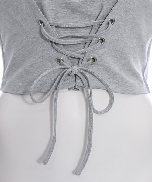 clear（クリア）の「配色フェイクキャミドッキングカットソートップス［大人 カジュアル］≪再入荷≫（Tシャツ/カットソー・レディース・グレー/オフホワイト/ブラック・F）」の10枚目の写真