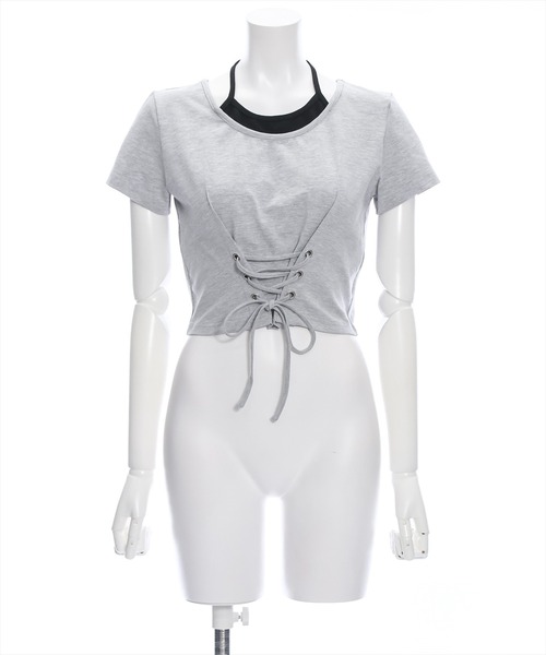 clear（クリア）の「配色フェイクキャミドッキングカットソートップス［大人 カジュアル］≪再入荷≫（Tシャツ/カットソー・レディース・グレー/オフホワイト/ブラック・F）」の20枚目の写真