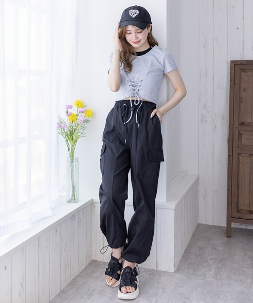 clear（クリア）の「配色フェイクキャミドッキングカットソートップス［大人 カジュアル］≪再入荷≫（Tシャツ/カットソー・レディース・グレー/オフホワイト/ブラック・F）」の14枚目の写真