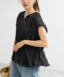 クリースサテンドロストフレンチトップス