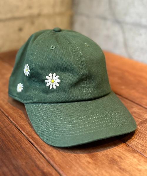 newhattan】デイジーフラワー刺繍CAP 【PT NO. MVL045 ※2A】（キャップ
