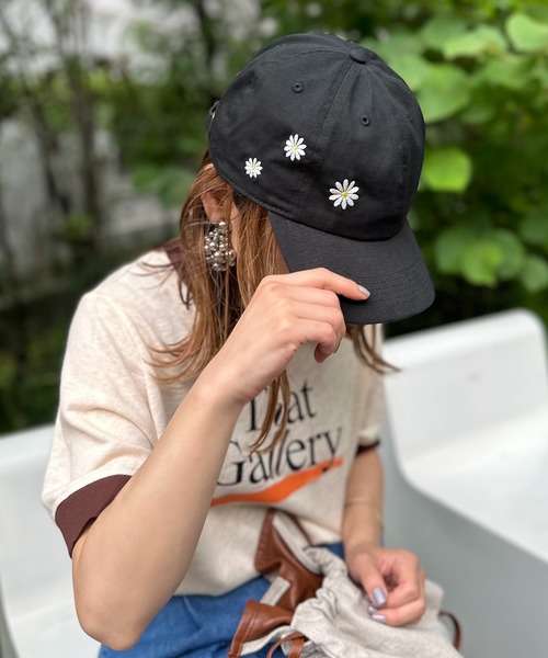 newhattan】デイジーフラワー刺繍CAP 【PT NO. MVL045 ※2A