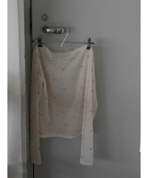 Katrin TOKYO（カトリーントーキョー）の「sheer bijou tops（Tシャツ/カットソー・レディース・グリーン/ネイビー/アイボリー・XS/FREE）」の2枚目の写真