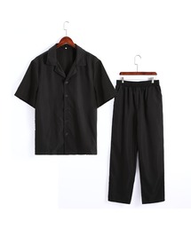 Cloudstyle（クラウドスタイル）の「【Cloudstyle】リラックス オープンカラーシャツ ＆ イージー テーパードパンツ セットアップ/ ウォッシャブル 半袖シャツ トップス（セットアップ）」