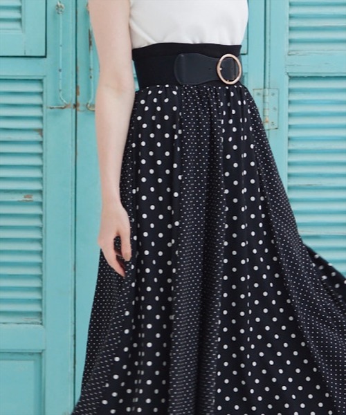 SWINGLE（スウィングル）の「ゴールドサークルバックルゴムベルト（ベルト・レディース・ブラック・FREE）」の5枚目の写真