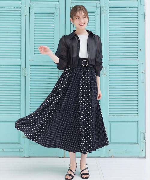 SWINGLE（スウィングル）の「ゴールドサークルバックルゴムベルト（ベルト・レディース・ブラック・FREE）」の7枚目の写真