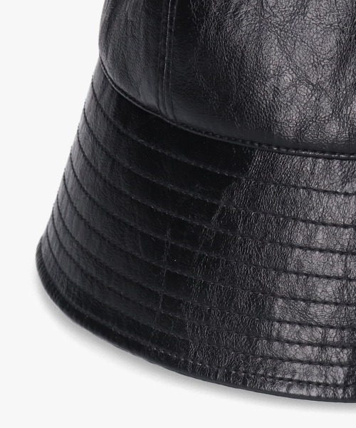 OVERRIDE（オーバーライド）の「OVERRIDE  FAKE LEATHER GOBHAT SGP / オーバーライド（ハット・レディース・ダークブラウン/ブラック/ホワイト・58cm）」の9枚目の写真