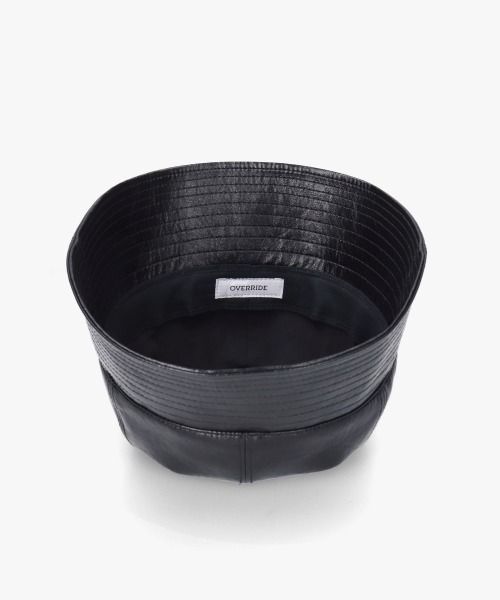 OVERRIDE（オーバーライド）の「OVERRIDE  FAKE LEATHER GOBHAT SGP / オーバーライド（ハット・レディース・ダークブラウン/ブラック/ホワイト・58cm）」の11枚目の写真