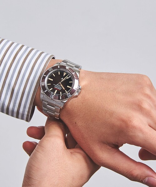 NAVAL WATCH ナバルウォッチ の 別注 NAVAL WATCH Produced by LOWERCASE WATCH BROWN 腕時計 アナログ腕時計