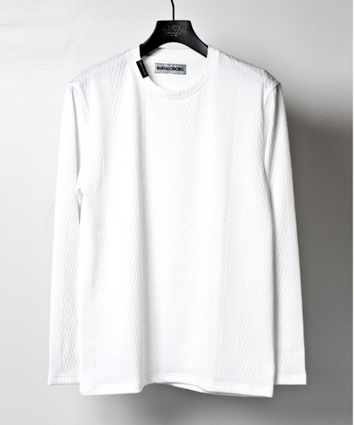 【セール】TREAD-CREW(トレッド クルー)クルーネック 長袖 ジャガード Tシャツ（Tシャツ/カットソー）｜BUFFALO BOBS（バッファローボブズ）