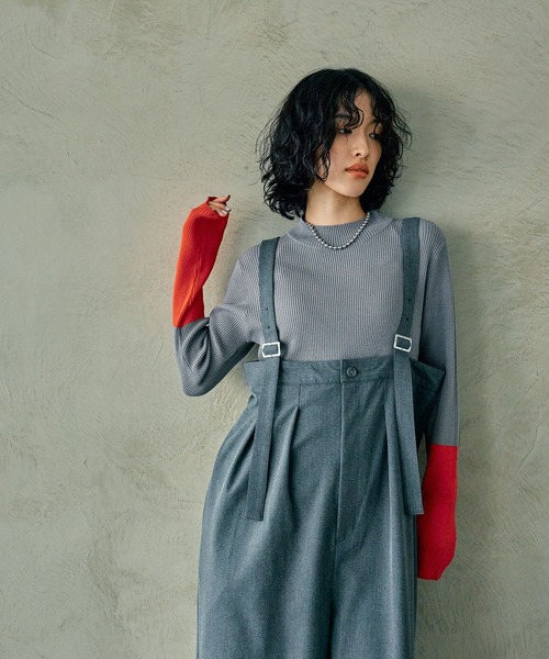 セール】12ゲージ配色ハイネックプルオーバー 133259（ニット