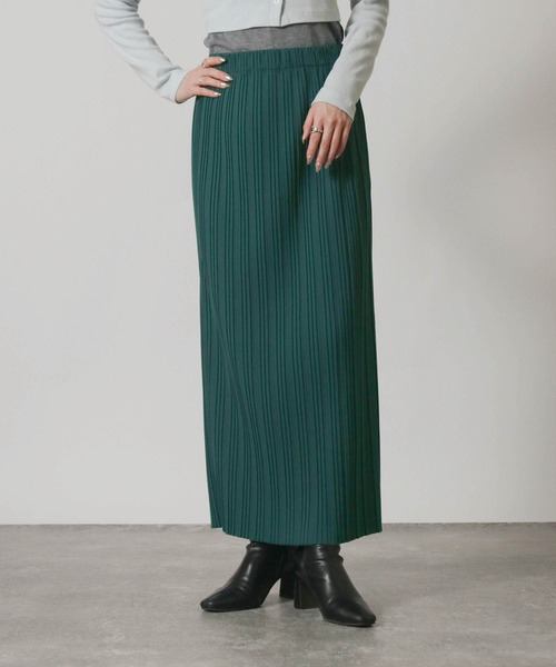 Social GIRL（ソーシャルガール）の「セルフカット ロングプリーツスカート（スカート・レディース・カーキ/ブラック/ライトブラウン/ダークグリーン/チャコールグレー/ブラック系その他/ホワイト系その他/モカ・M/L/S）」の22枚目の写真