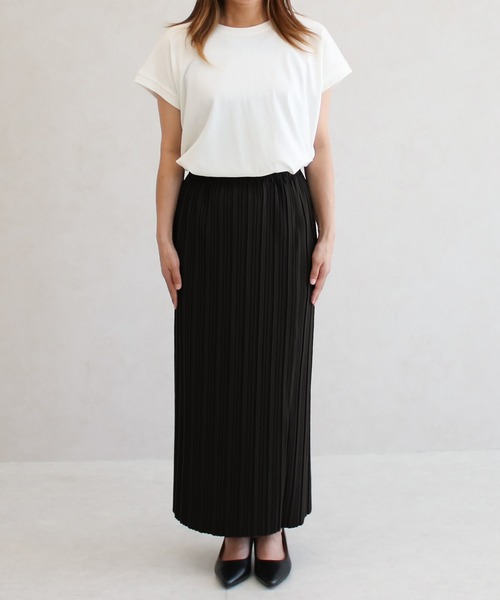Social GIRL（ソーシャルガール）の「セルフカット ロングプリーツスカート（スカート・レディース・カーキ/ブラック/ライトブラウン/ダークグリーン/チャコールグレー/ブラック系その他/ホワイト系その他/モカ・M/L/S）」の9枚目の写真