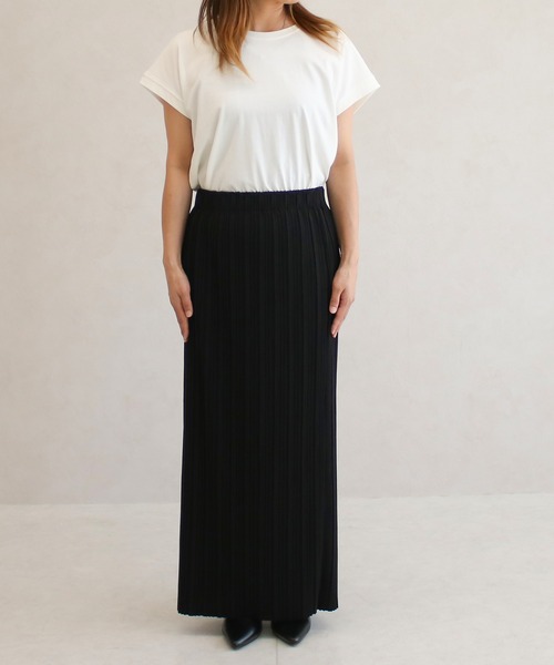 Social GIRL（ソーシャルガール）の「セルフカット ロングプリーツスカート（スカート・レディース・カーキ/ブラック/ライトブラウン/ダークグリーン/チャコールグレー/ブラック系その他/ホワイト系その他/モカ・M/L/S）」の10枚目の写真