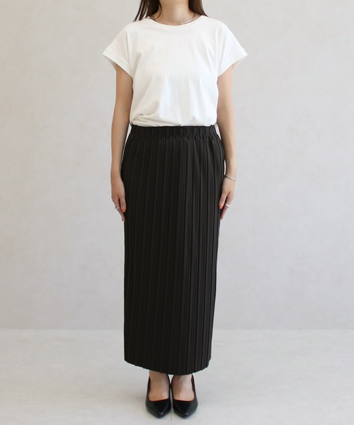 Social GIRL（ソーシャルガール）の「セルフカット ロングプリーツスカート（スカート・レディース・カーキ/ブラック/ライトブラウン/ダークグリーン/チャコールグレー/ブラック系その他/ホワイト系その他/モカ・M/L/S）」の11枚目の写真