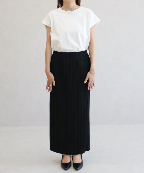 Social GIRL（ソーシャルガール）の「セルフカット ロングプリーツスカート（スカート・レディース・カーキ/ブラック/ライトブラウン/ダークグリーン/チャコールグレー/ブラック系その他/ホワイト系その他/モカ・M/L/S）」の12枚目の写真