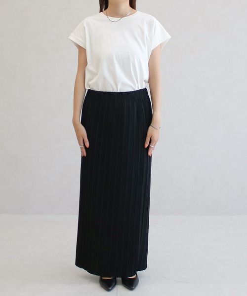 Social GIRL（ソーシャルガール）の「セルフカット ロングプリーツスカート（スカート・レディース・カーキ/ブラック/ライトブラウン/ダークグリーン/チャコールグレー/ブラック系その他/ホワイト系その他/モカ・M/L/S）」の13枚目の写真