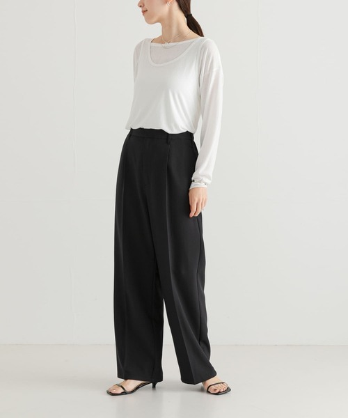 URBAN RESEARCH（アーバンリサーチ）の「ルーズシアーカットソー（Tシャツ/カットソー・レディース・オフホワイト/オレンジ系その他/ネイビー・FREE）」の9枚目の写真