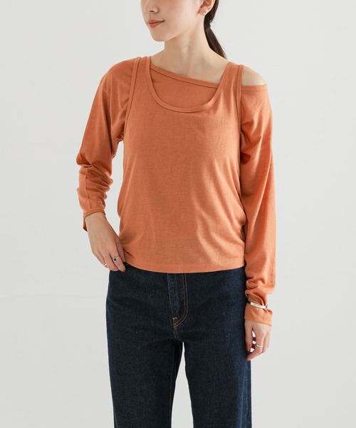 URBAN RESEARCH（アーバンリサーチ）の「ルーズシアーカットソー（Tシャツ/カットソー・レディース・オフホワイト/オレンジ系その他/ネイビー・FREE）」の11枚目の写真