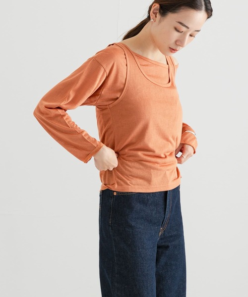 URBAN RESEARCH（アーバンリサーチ）の「ルーズシアーカットソー（Tシャツ/カットソー・レディース・オフホワイト/オレンジ系その他/ネイビー・FREE）」の14枚目の写真