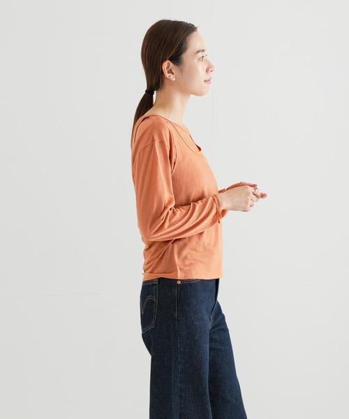 URBAN RESEARCH（アーバンリサーチ）の「ルーズシアーカットソー（Tシャツ/カットソー・レディース・オフホワイト/オレンジ系その他/ネイビー・FREE）」の15枚目の写真