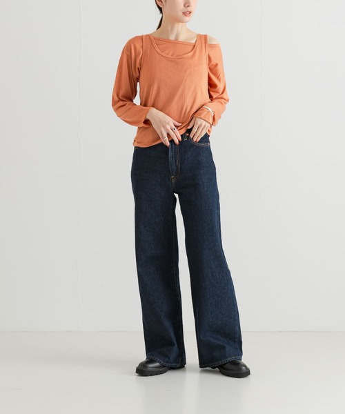 URBAN RESEARCH（アーバンリサーチ）の「ルーズシアーカットソー（Tシャツ/カットソー・レディース・オフホワイト/オレンジ系その他/ネイビー・FREE）」の16枚目の写真