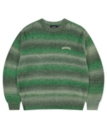 『mahagrid/マハグリッド』 VARSITY LOGO GRADATION KNIT SWEATER/ヴァーシティロゴ グラデニットセーター