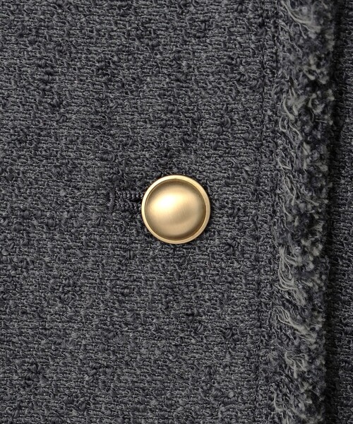 自由区(ジユウク)の「ブライトリングツイード ジャケット(ノーカラージャケット・レディース・グレー系/ライトグレー系/ネイビー系/ベージュ・44/46/48)」の7枚目の写真