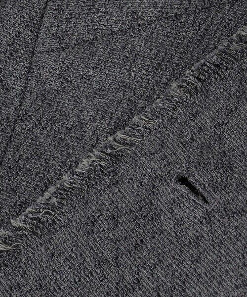 自由区(ジユウク)の「ブライトリングツイード ジャケット(ノーカラージャケット・レディース・グレー系/ライトグレー系/ネイビー系/ベージュ・44/46/48)」の6枚目の写真