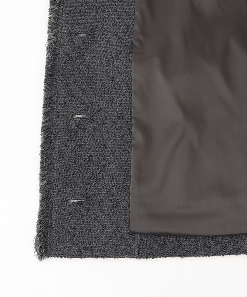 自由区(ジユウク)の「ブライトリングツイード ジャケット(ノーカラージャケット・レディース・グレー系/ライトグレー系/ネイビー系/ベージュ・44/46/48)」の5枚目の写真