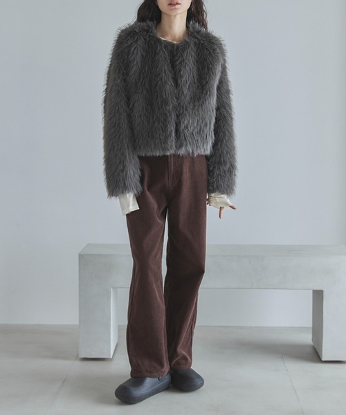 フェイクファー　ショートコート セール】フェイクファーショートコート（その他アウター