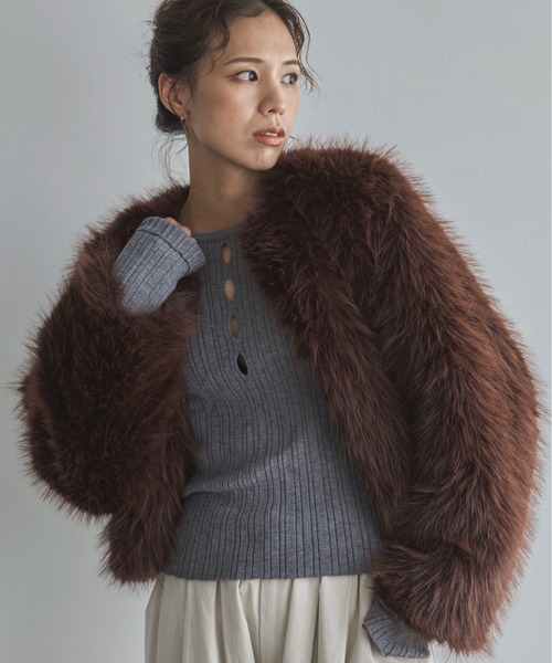 セール】フェイクファーショートコート（その他アウター