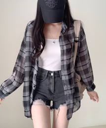 gossip！ロサンゼルス | Y2K オーバーサイズ チェック柄 シャツ(シャツ/ブラウス)