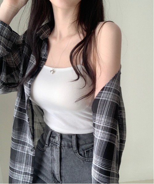 gossip！ロサンゼルス（ゴシップロサンゼルス）の「Y2K オーバーサイズ チェック柄 シャツ（シャツ/ブラウス・レディース・オフホワイト/ネイビー・FREE）」の11枚目の写真