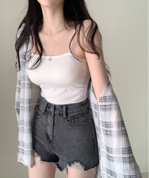 gossip！ロサンゼルス（ゴシップロサンゼルス）の「Y2K オーバーサイズ チェック柄 シャツ（シャツ/ブラウス・レディース・オフホワイト/ネイビー・FREE）」の20枚目の写真