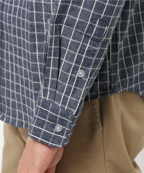 SEVENDAYS=SUNDAY（セブンデイズサンデイ）の「格子ドビー　長袖スタンドカラーシャツ（シャツ/ブラウス・メンズ・グレー/ブルー/ネイビー・SMALL/MEDIUM/LARGE）」の7枚目の写真