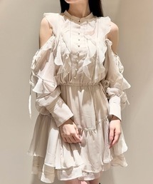 フリルシフォンミニワンピース